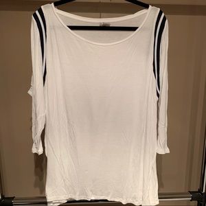 ASOS 3/4 Sleeve Tee w/ Varsity Stripe - Size 16